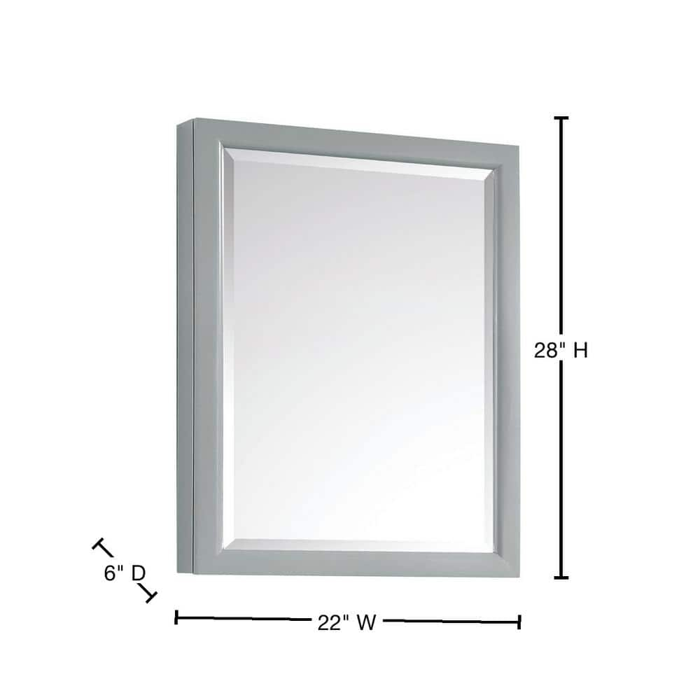 Avanity Emma-Mc22 Emma 22" X 28" Framed Single Door Medicine Cabinet - Grey