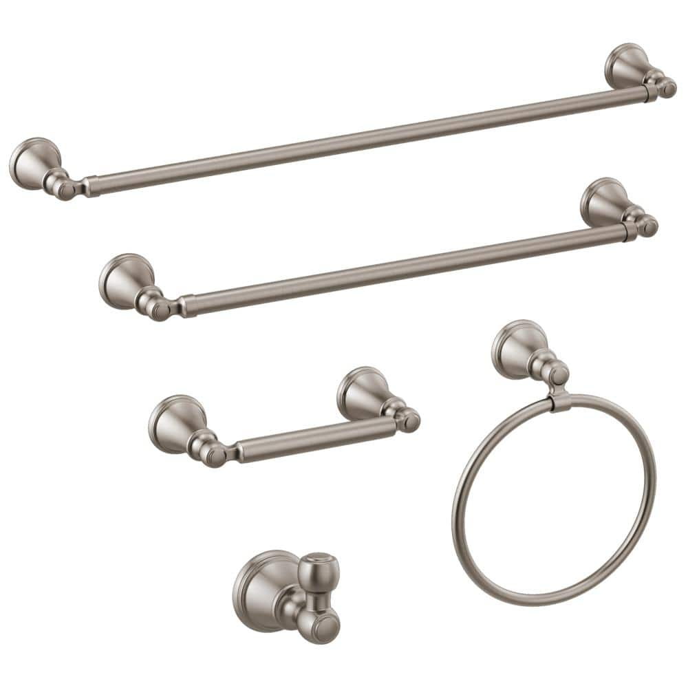 DELTA FAUCET 138031 Crestfield, Bath Hardware Accessory, 24 Towel Bar, Satin Nickel
