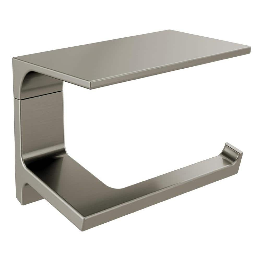 Delta 79956-KS Pivotal Bath Toilet Paper Holder w/ Shelf Black Stainless Steel Finish