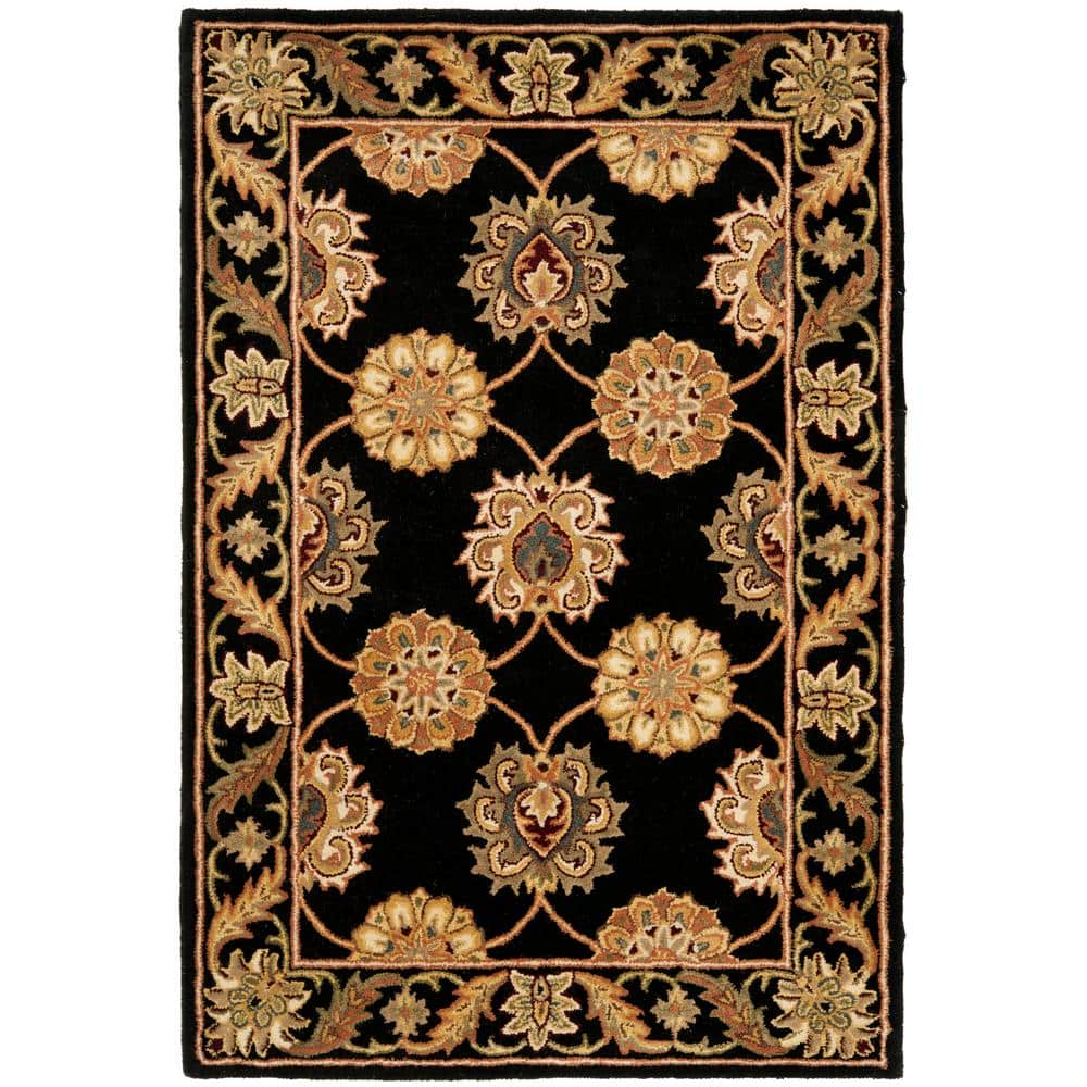 SAFAVIEH Heritage Portmont Traditional Wool Area Rug, Black, 2'3" x 4'