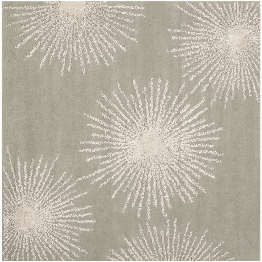 Soho SOH712 Hand Tufted Area Rug - Grey/Ivory - 6'x6' - Safavieh.