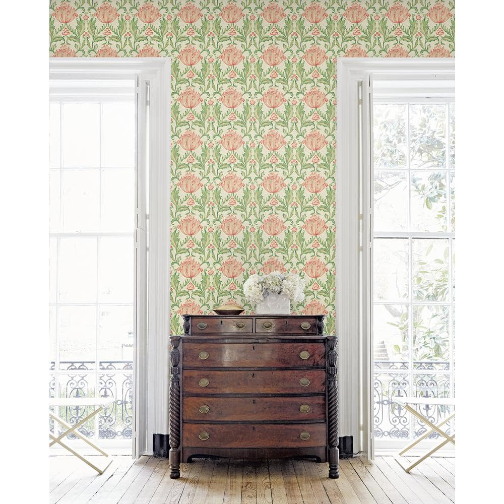 Surface Style - Peel and Stick Wallpaper, Floral Wallpaper for Bedroom, Powder Room, Kitchen, Self Adhesive, Vinyl, 30.75 Sq Ft Coverage (Charmed Beauty Collection, Spring)