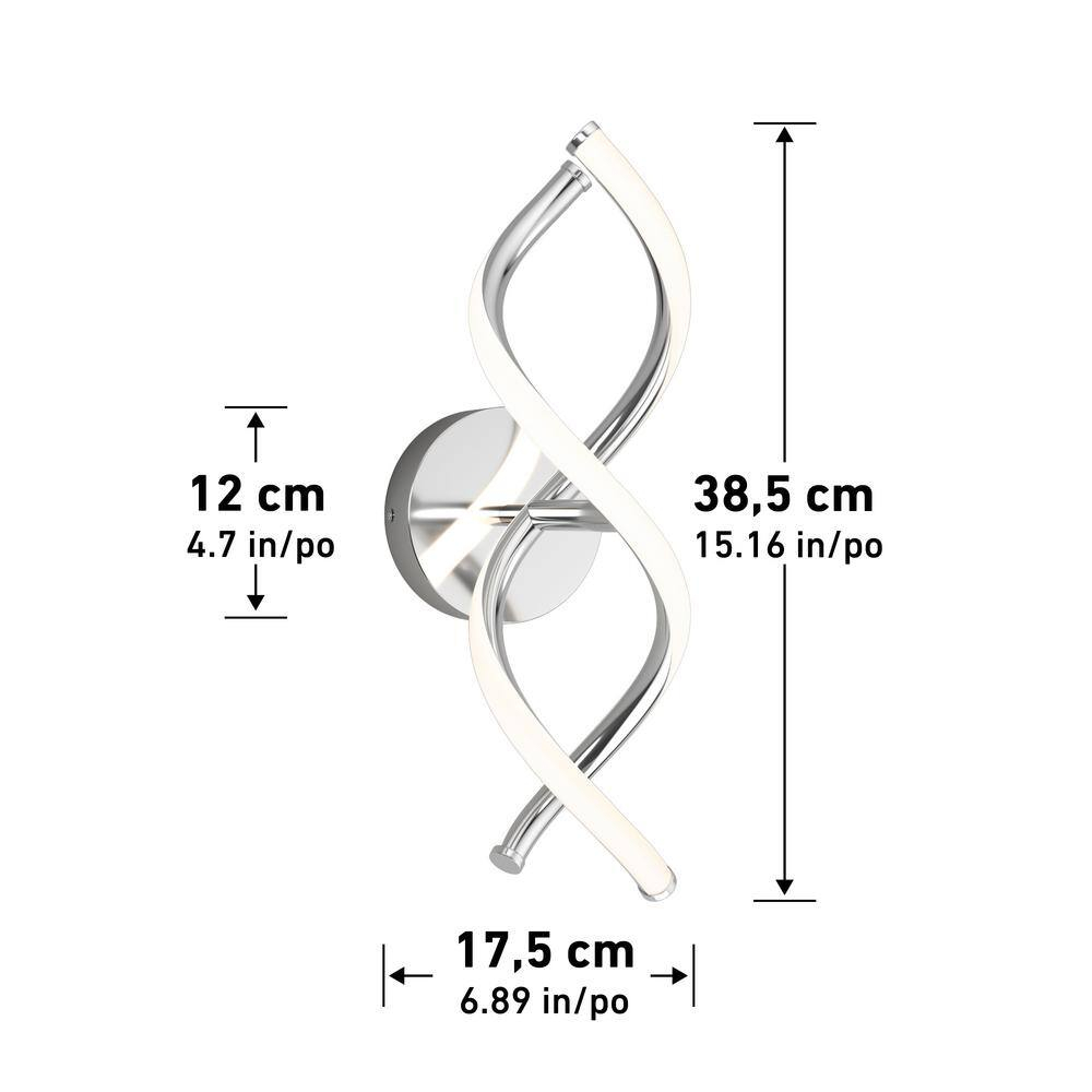 DNA 4.7 in. 1-Light Chrome Plated Selectable 3 CCT Integrated LED Sconce Vanity Light