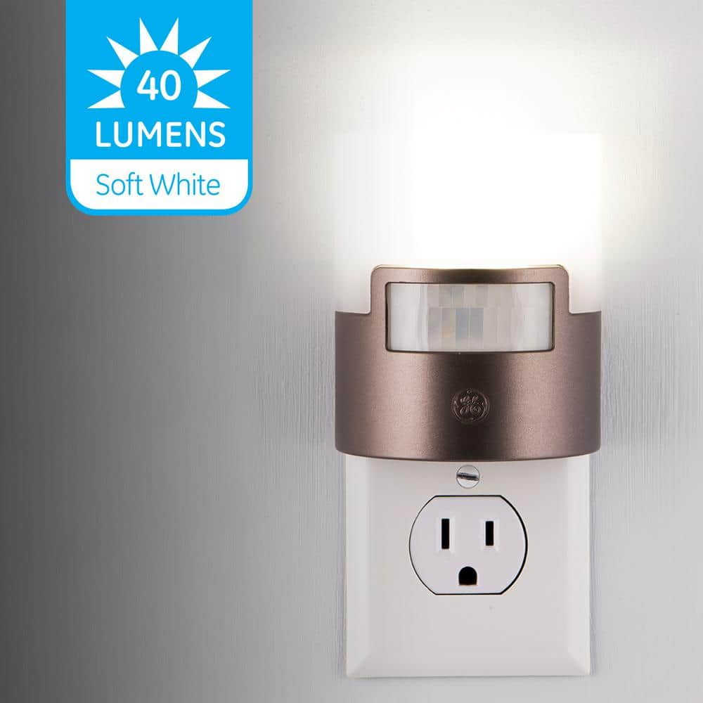 Bronze Motion-Activated LED Night Light with Soft White Glow