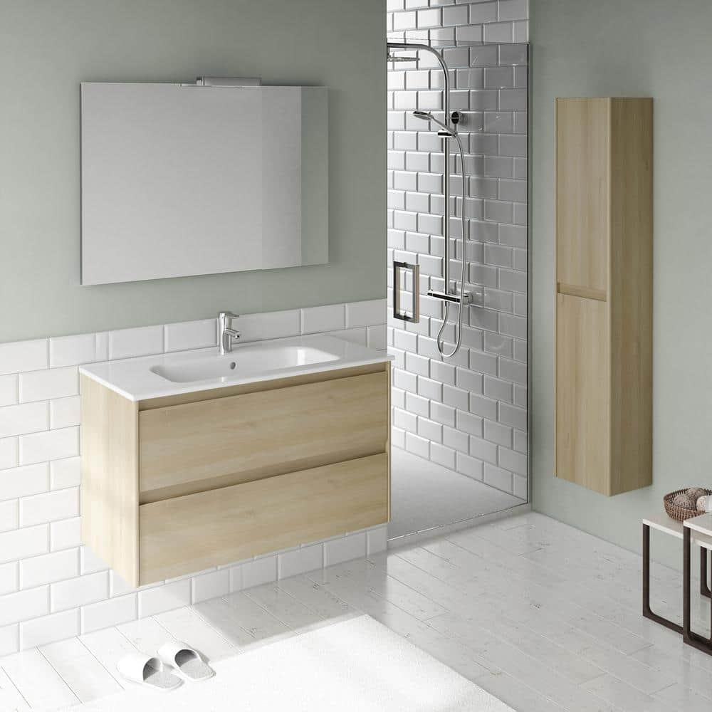Ws Bath Collections Ambra 80 Pack 1 Ambra 32" Wall Mounted Single Basin Vanity Set - Wood