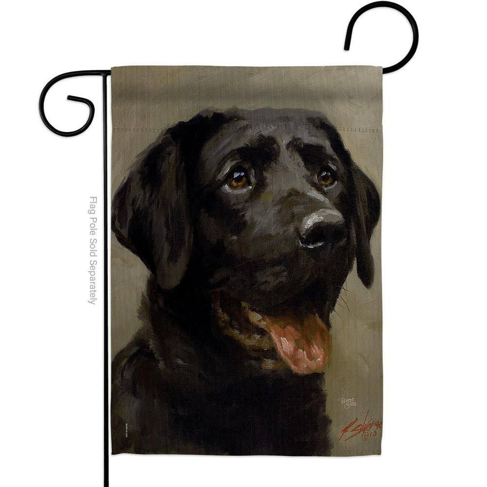 Breeze Decor 60076 Pets Black Lab 2-Sided Impression Garden Flag - 13 x 18.5 in.