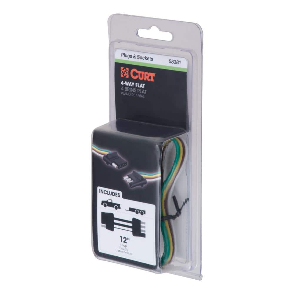 4-Way Flat Connector Plug & Socket with 12" Wires (Packaged)