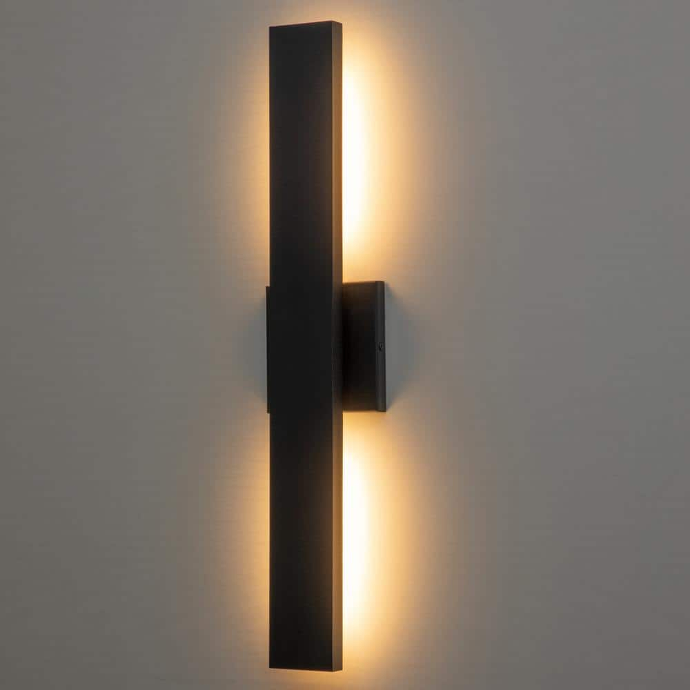 C Cattleya 2-Light Integrated LED  Outdoor Wall Light with Matte Black Finish