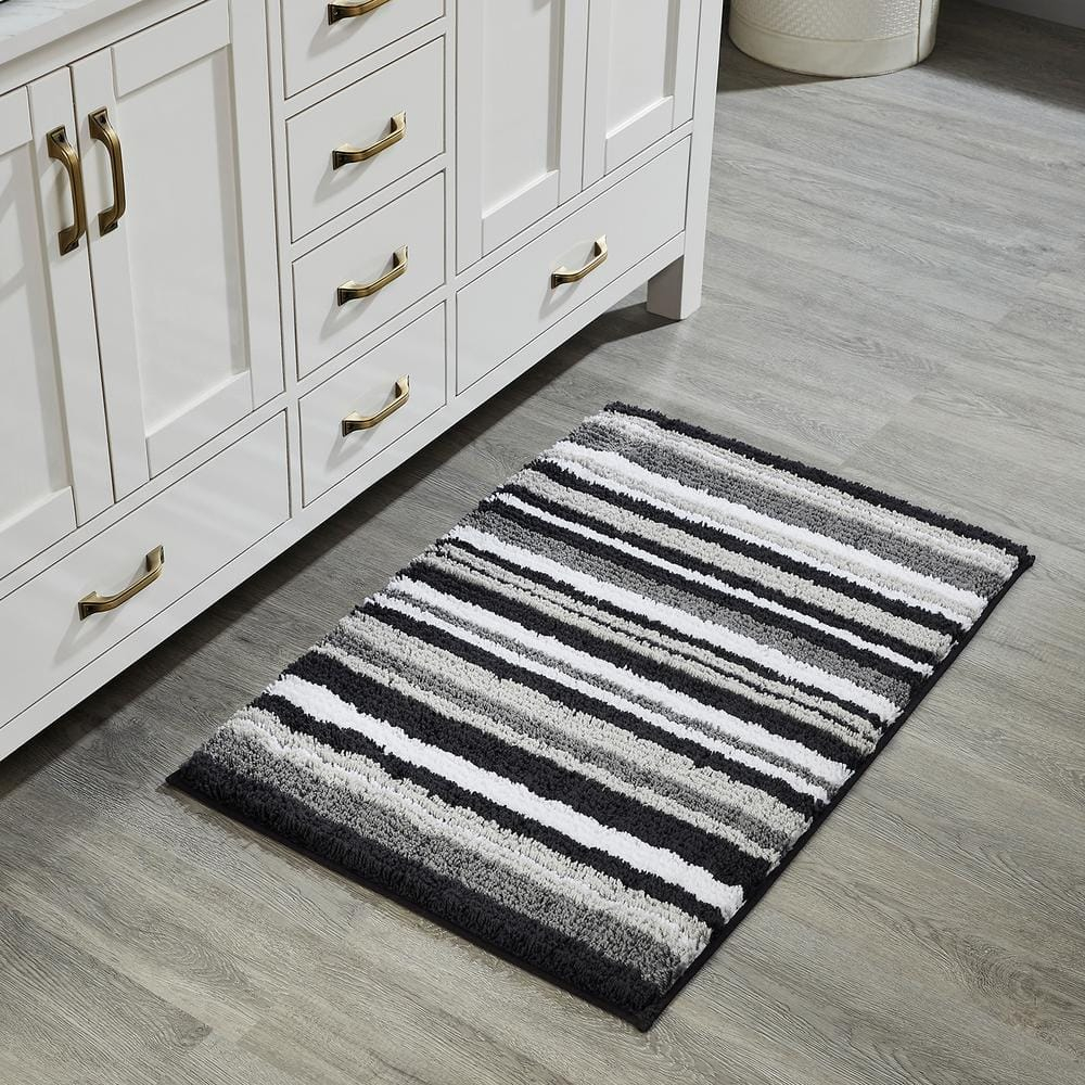 Griffie Collection 100% Polyester Tufted Bath Rug, 24" X 36", Graphite