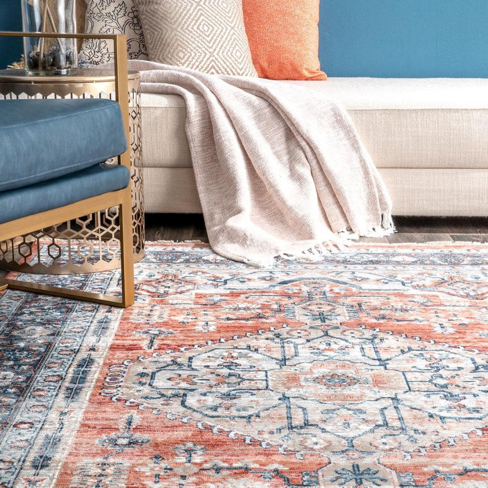 Vintage Zara Medallion Orange 12 ft. x 14 ft. 5 in. Area Rug