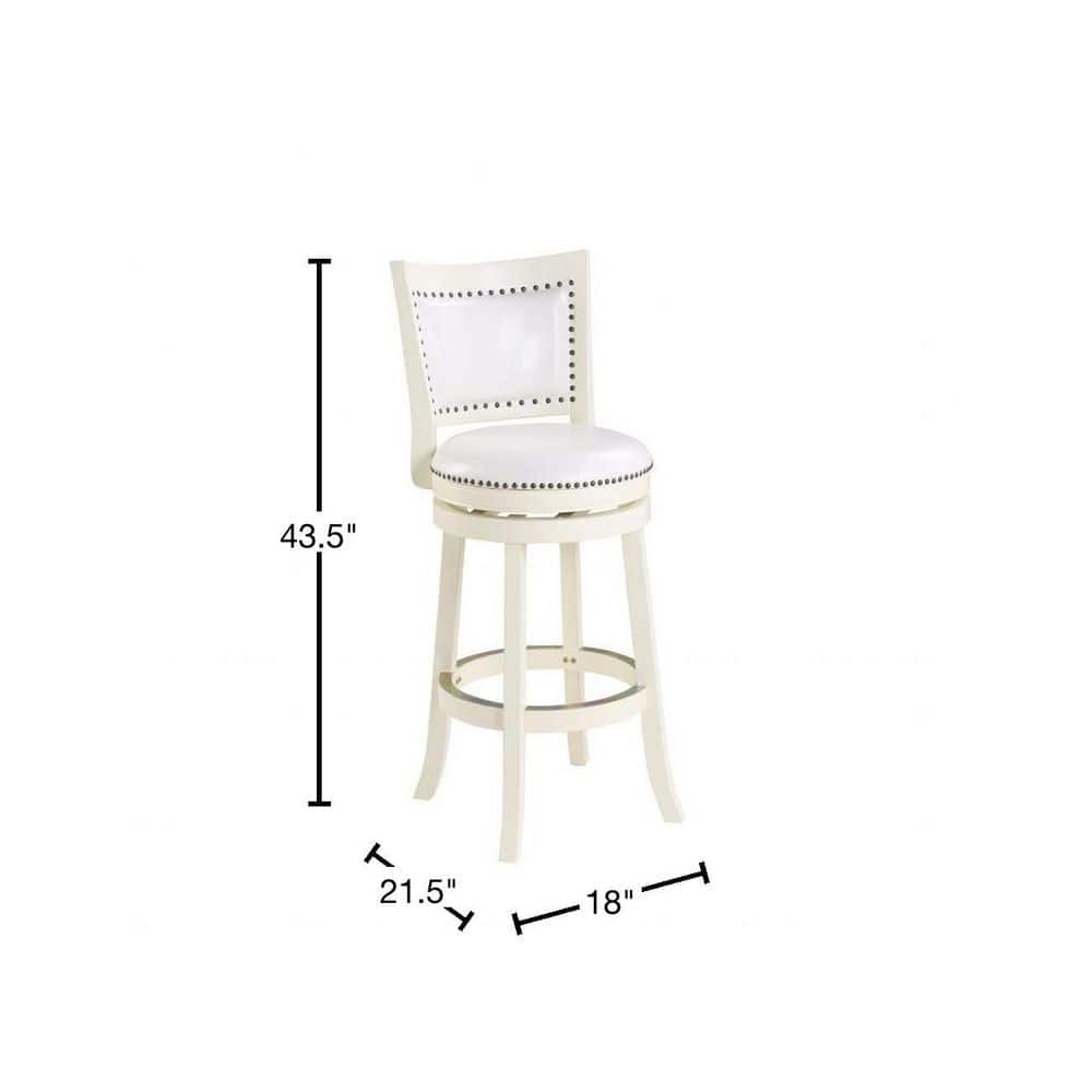 Boraam Bristol 29in. High Back Swivel Wood Kitchen Bar Stool - Buttermilk