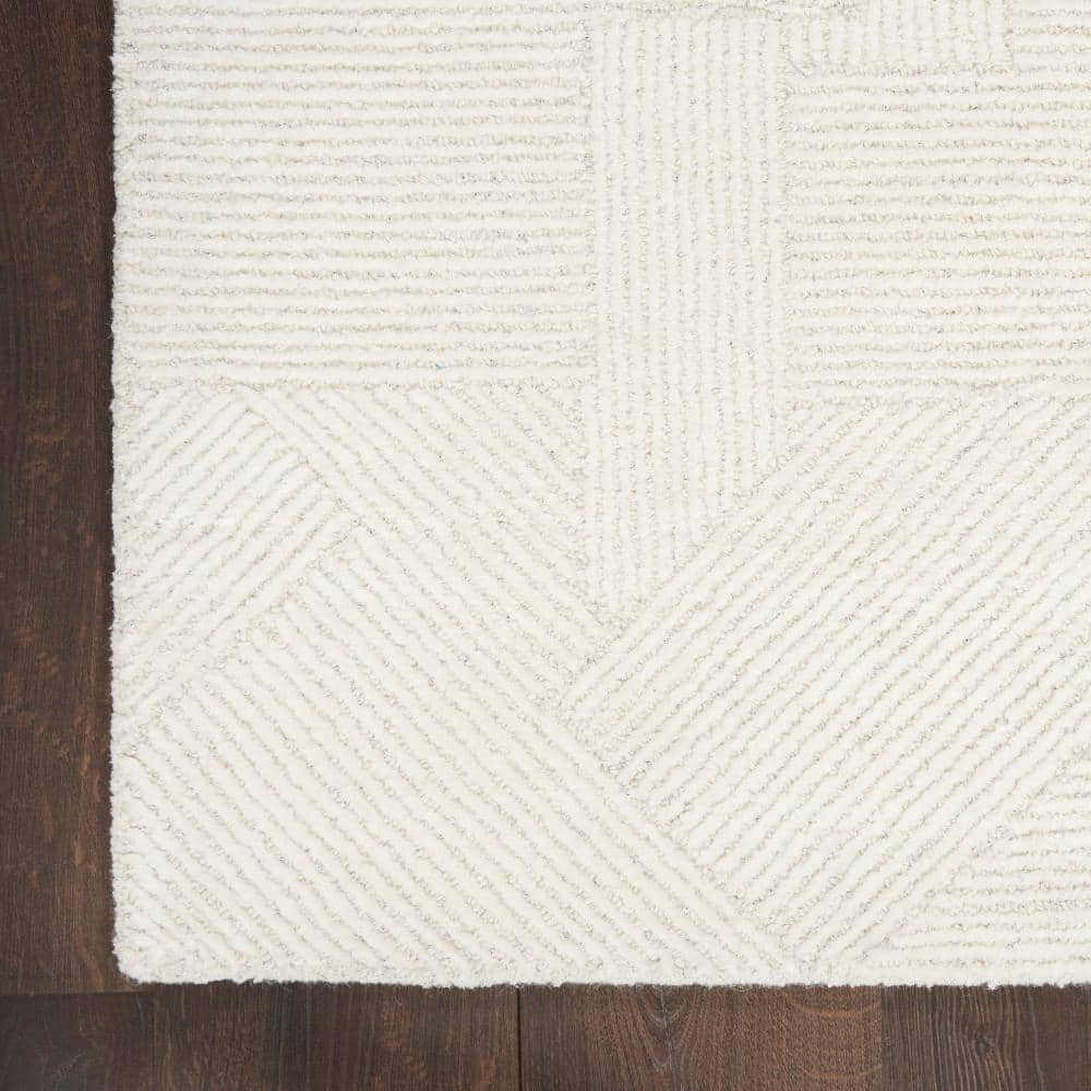 Ma30 Star Ivory 5 ft. x 7 ft. Textured Contemporary Area Rug