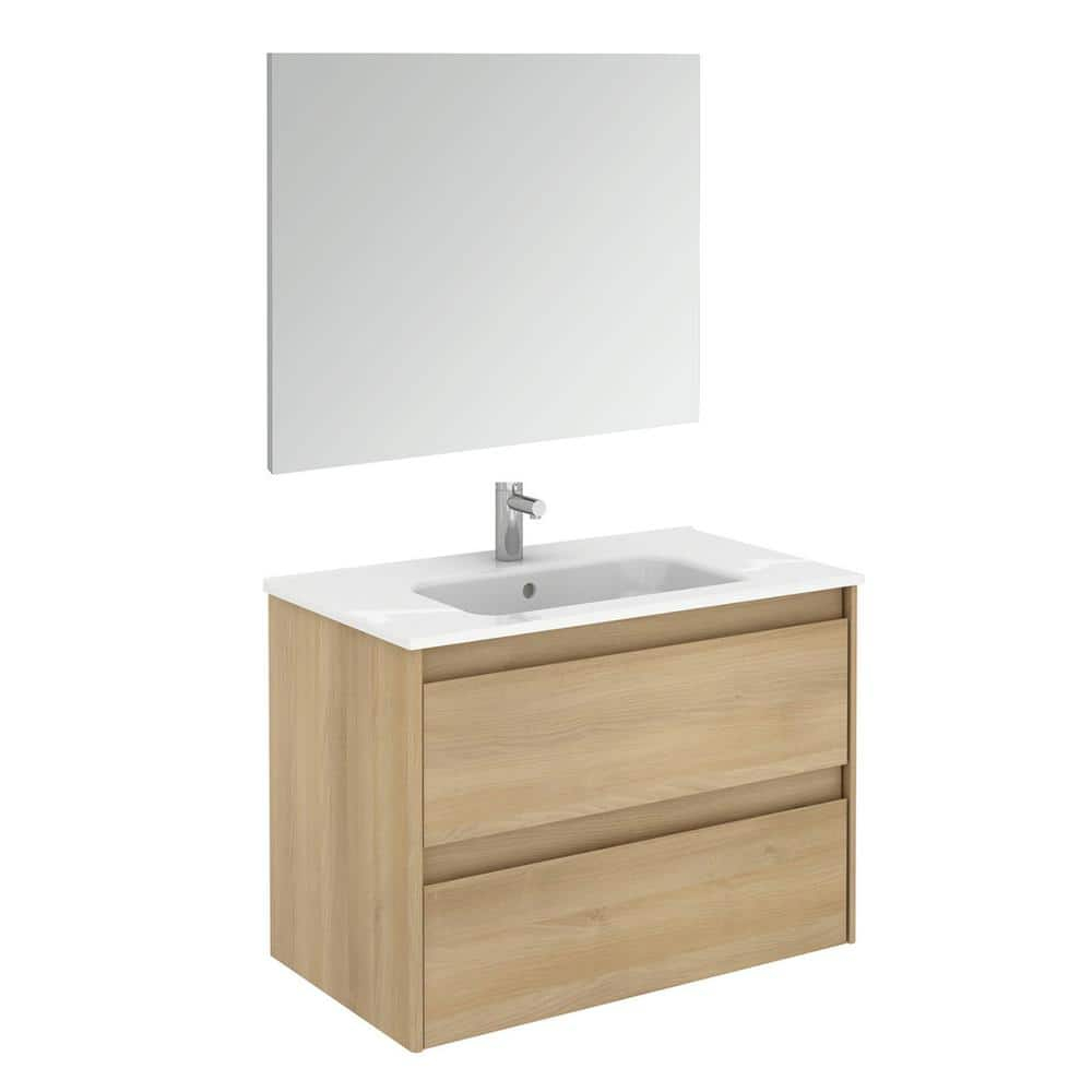 Ws Bath Collections Ambra 80 Pack 1 Ambra 32" Wall Mounted Single Basin Vanity Set - Wood
