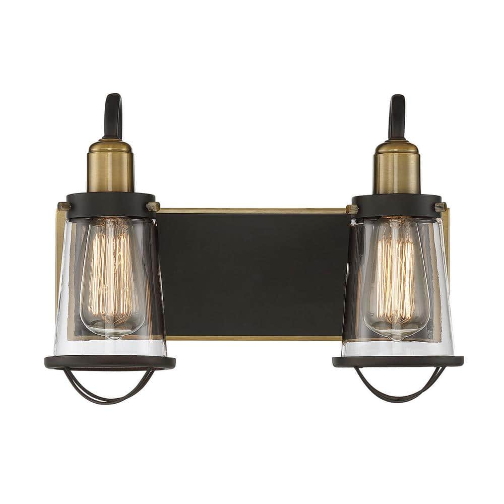 Savoy House Lansing 2 - Light Vanity in  English Bronze/Warm Brass
