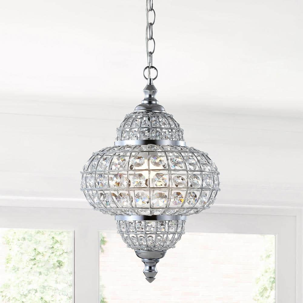 Juliette 12" Crystal/Metal LED Pendant Pendant, Chrome