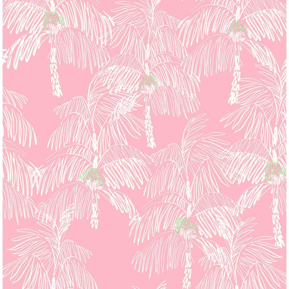 NextWall  Palm Beach Peel and Stick Wallpaper Flamingo