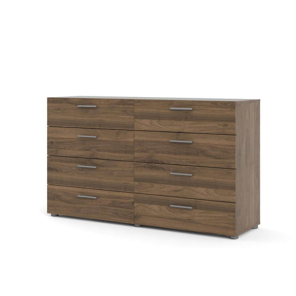 Tvilum Loft 8 Drawer Double Dresser for Adults, Walnut