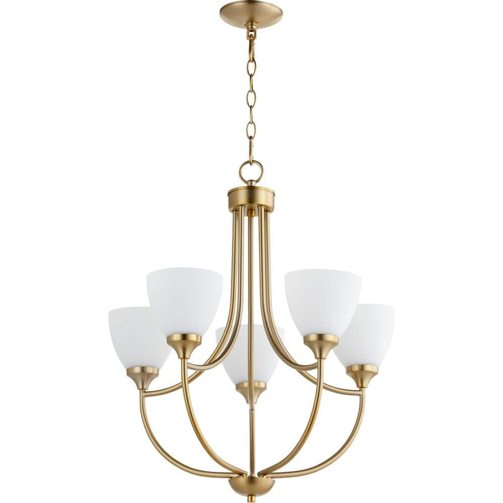 Quorum Lighting Enclave 5-Light Aged Brass Chandelier