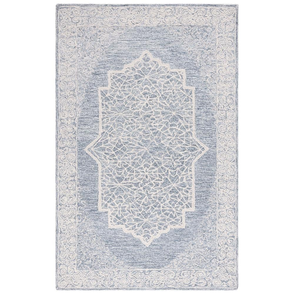 SAFAVIEH Abstract Aurbree Oriental Area Rug, Ivory/Blue, 6' x 6' Square