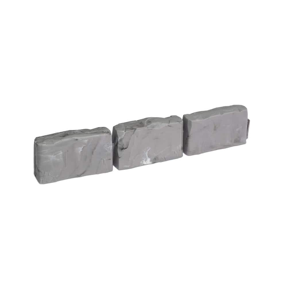 Slate Gray Faux Stone No-Dig Landscape Edging Kit with Anchoring Spikes