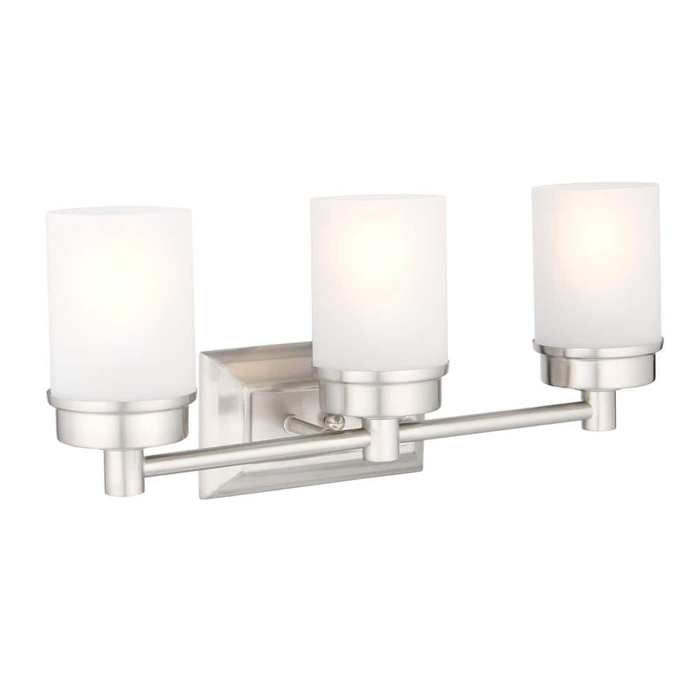 Hampton Bay Transitional 3-Light Brushed Nickel Vanity Light