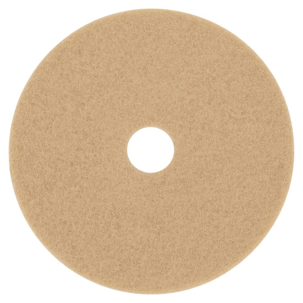 Ultra High-Speed Floor Burnishing Pads 3400, 20" Diameter, Tan, 5/Carton