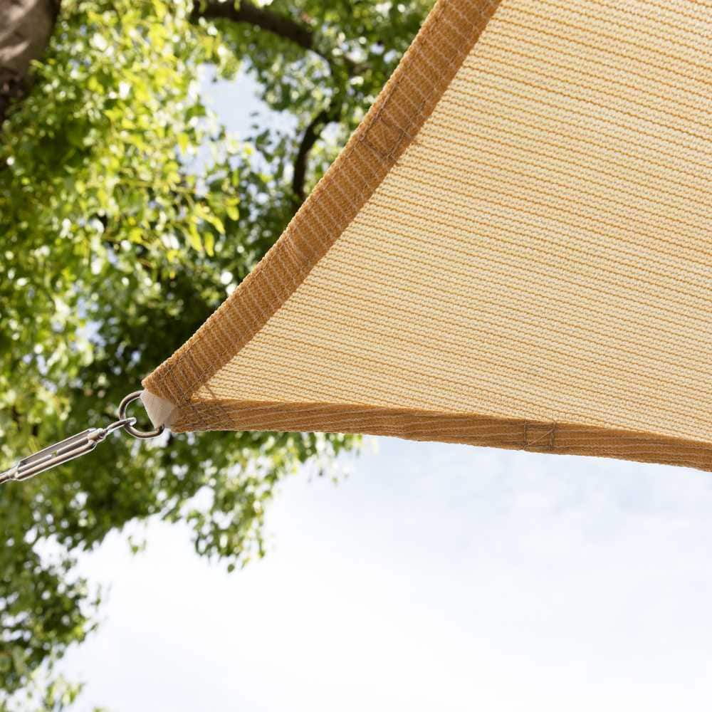 8 ft. x 10 ft. Beige Rectangle Sun Shade Sail Canopy Fabric Cloth