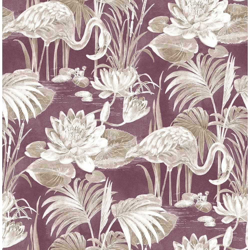 Fine Décor Purple Flamingo Wallpaper
