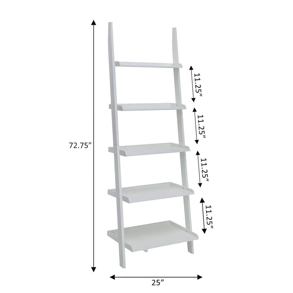 Convenience Concepts French Country Bookshelf Ladder, White