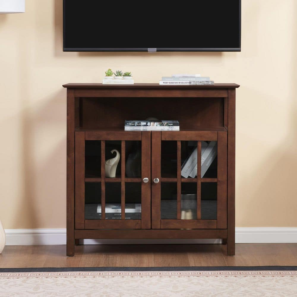 Convenience Concepts Designs2Go Big Sur Highboy TV Stand in Espresso Wood Finish