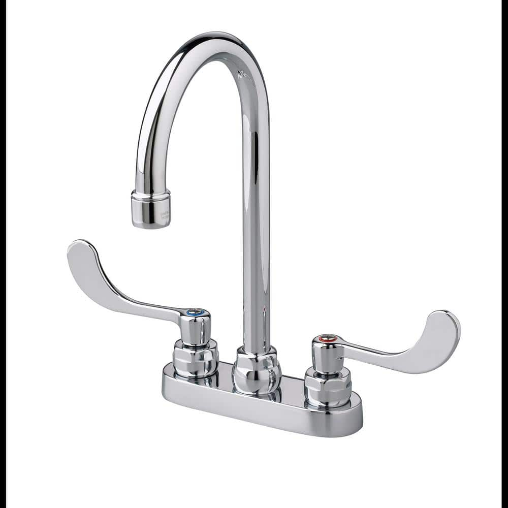 American Standard Monterrey 4 in. Centerset 2-Handle 0.5 GPM Gooseneck Faucet with Vandal-Resistant Wrist Blade Handles in Polished Chrome