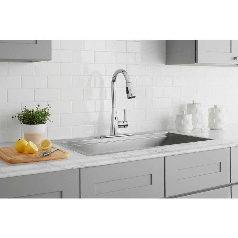 Vazon Touchless Single-Handle Pull-Down Sprayer Kitchen Faucet with TurboSpray in Chrome