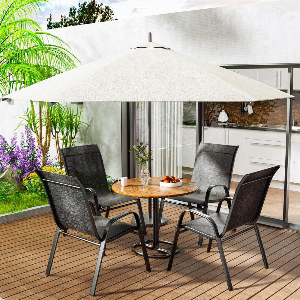 Tolead Outdoor Patio Dining Arm Chairs - Set of 4, Gray