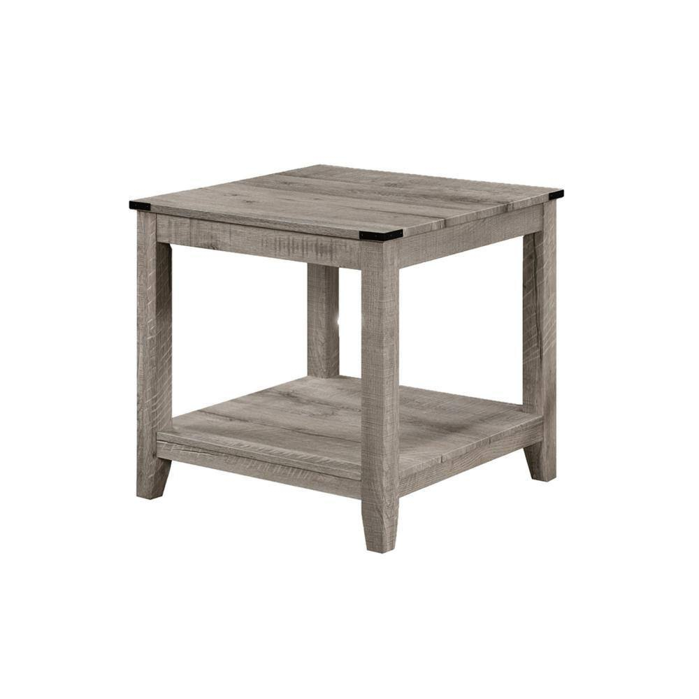 Benjara Hilton 3 Piece Coffee and End Table Set, Wood, Storage Shelf, Beige Finish