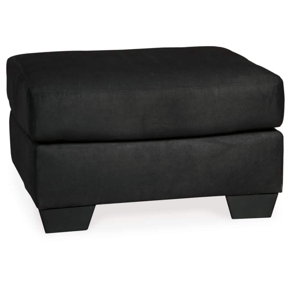Signature Design by Ashley Contemporary Darcy Ottoman Microfiber Black