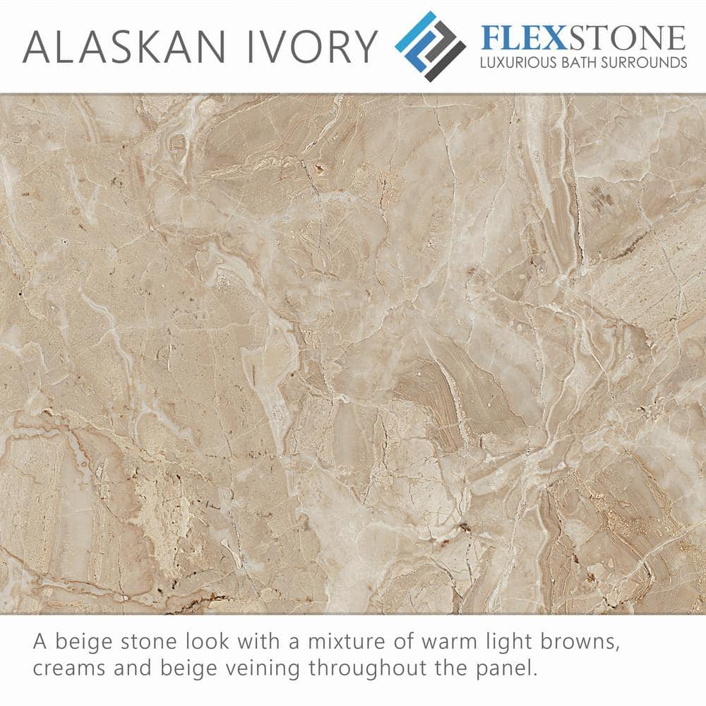 FlexStone 36"L x 36"W Single Threshold Alcove Shower Base with Center Drain