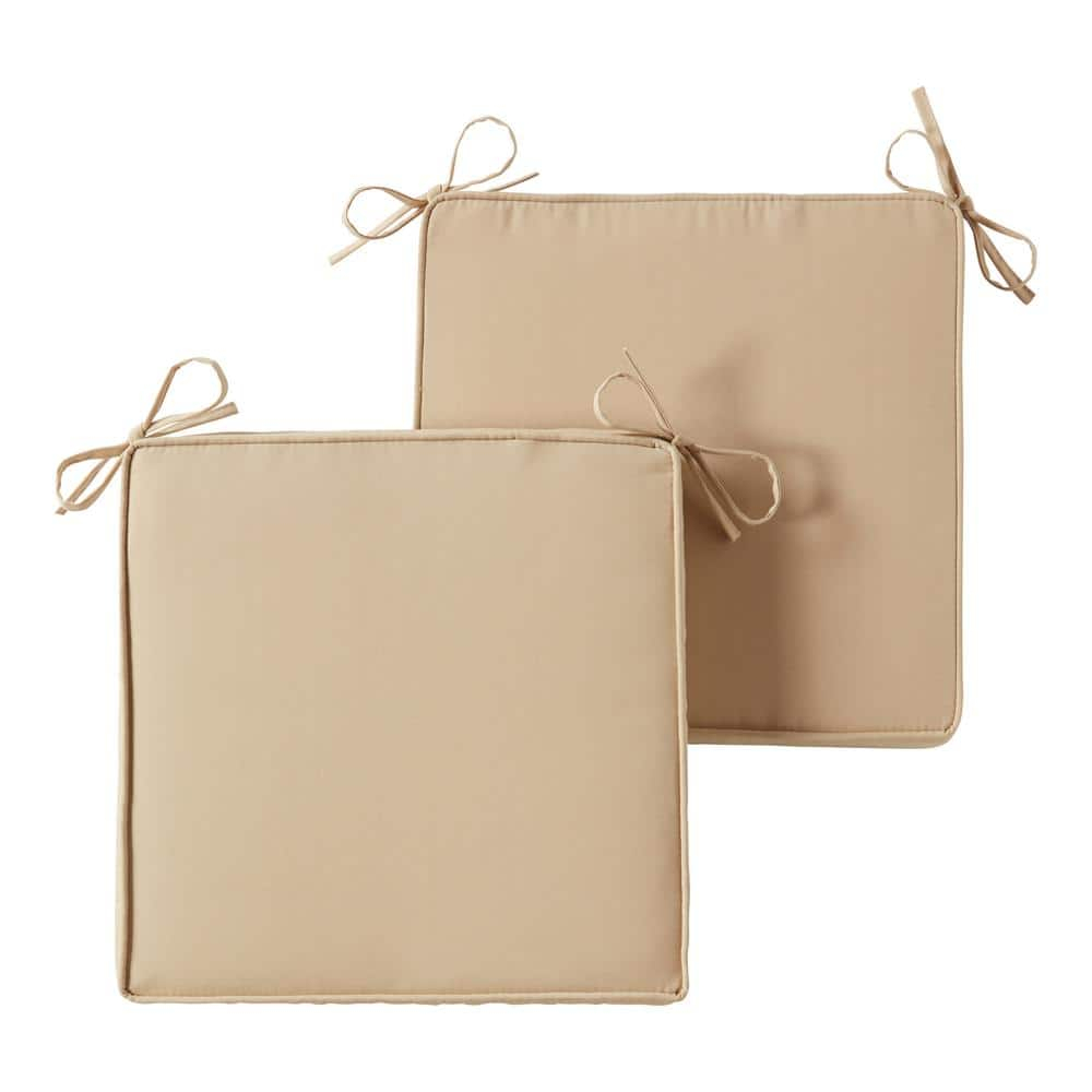 Greendale Home Fashions 18 x 18 in. Stone Square Outdoor Chair Pad (Set of 2)