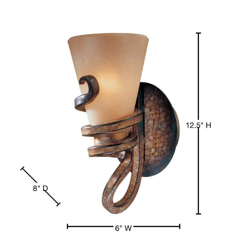 Elegant Tofino Bronze Wall Sconce with Marbre Grabar Glass