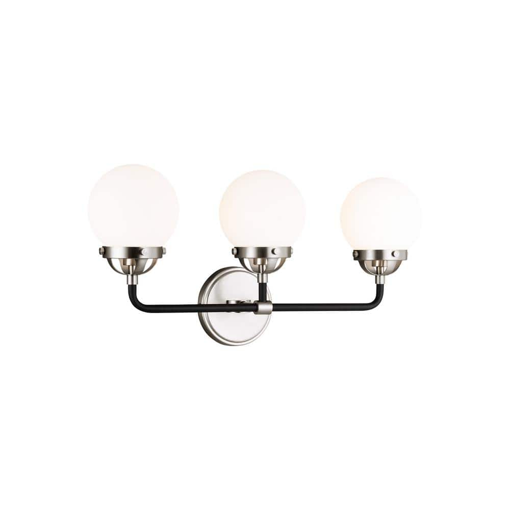 Generation Lighting Cafe 21.75-in 3 -Light Brushed Nickel Modern/contemporary Vanity light