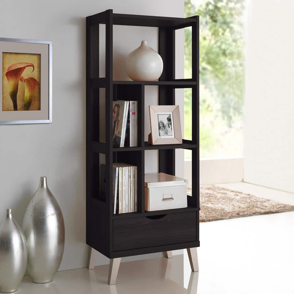 Baxton Studio Kalien Bookcase in Espresso
