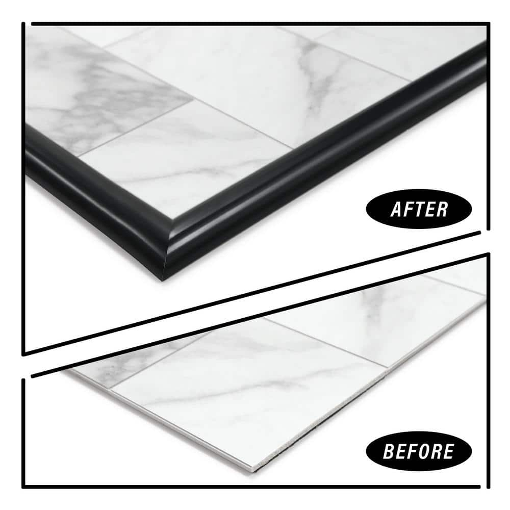 The Tiles Plaza Peel and Stick Tile Edge Trim for Backsplash Tile 15 Feet Self Adhesive PVC Trim Molding Decorative Trim, Matte Black
