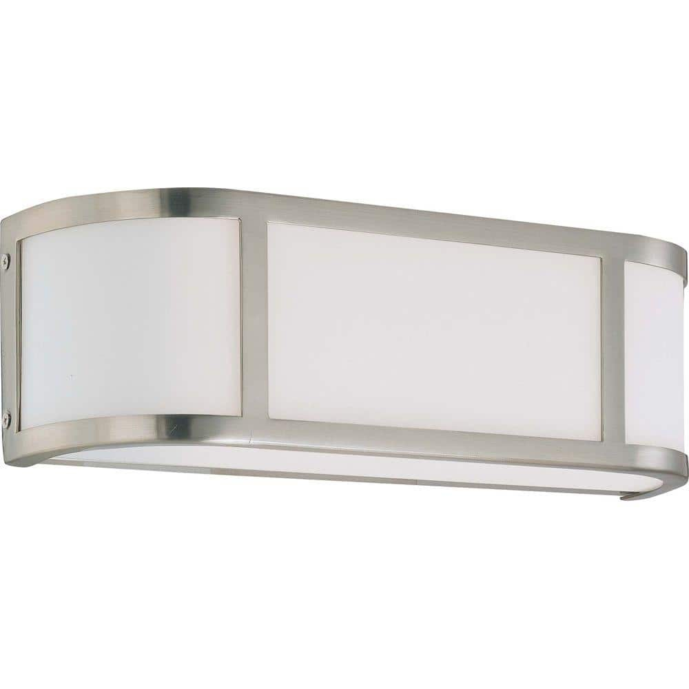 Nickel Rectangular 2-Light Wall Sconce for Bathroom