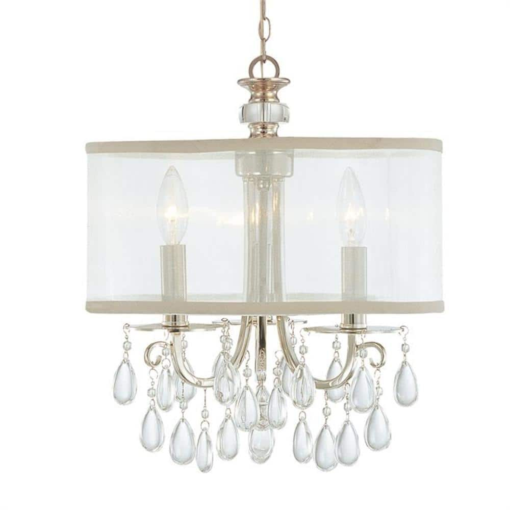 Three Light Chandelier In Minimalist Style 14 Inches Wide By 17 Inches High-Polished Chrome Finish    -Traditional Installation Crystorama Lighting