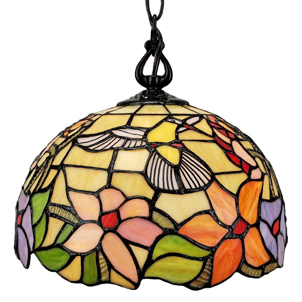 Amora Lighting  Tiffany Style Hummingbird 1-Light Pendant Lamp