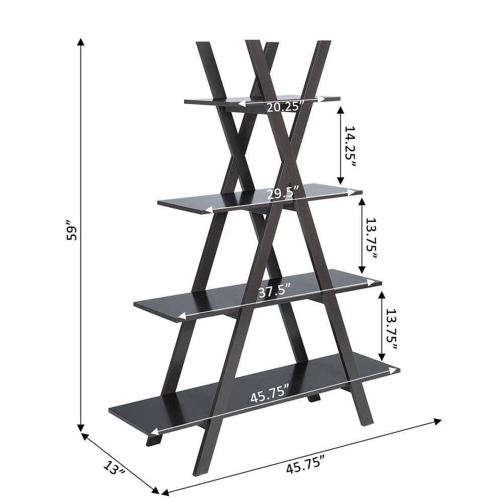Convenience Concepts Oxford "A" Frame Bookshelf, Espresso