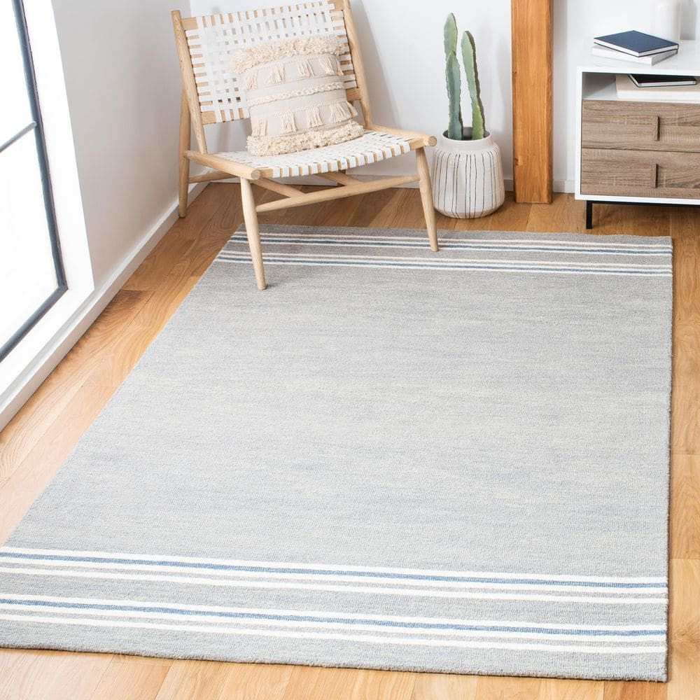 SAFAVIEH Metro Shelby Striped Area Rug, Grey/Blue, 5' x 8'