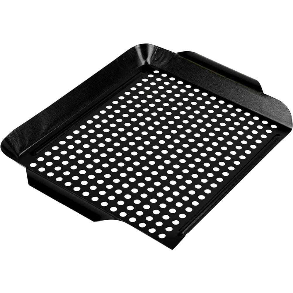 Mr. Bar-B-Q Premium Heavy Duty Non-Stick Grill Topper | Rust Resistant Grill Pan with Handles | Easy to Use Grilling Accessories | Great for Seafood & Vegitables, Medium