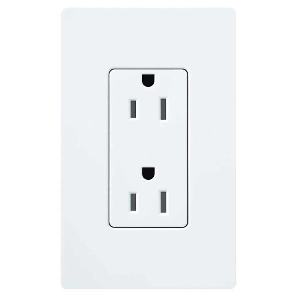 White Tamper-Resistant Duplex Receptacle with Sleek Design