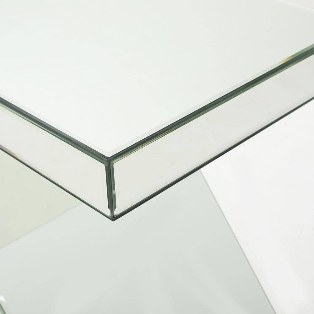 Noble House Zeke Z Shaped Mirror Side Table, Mirror