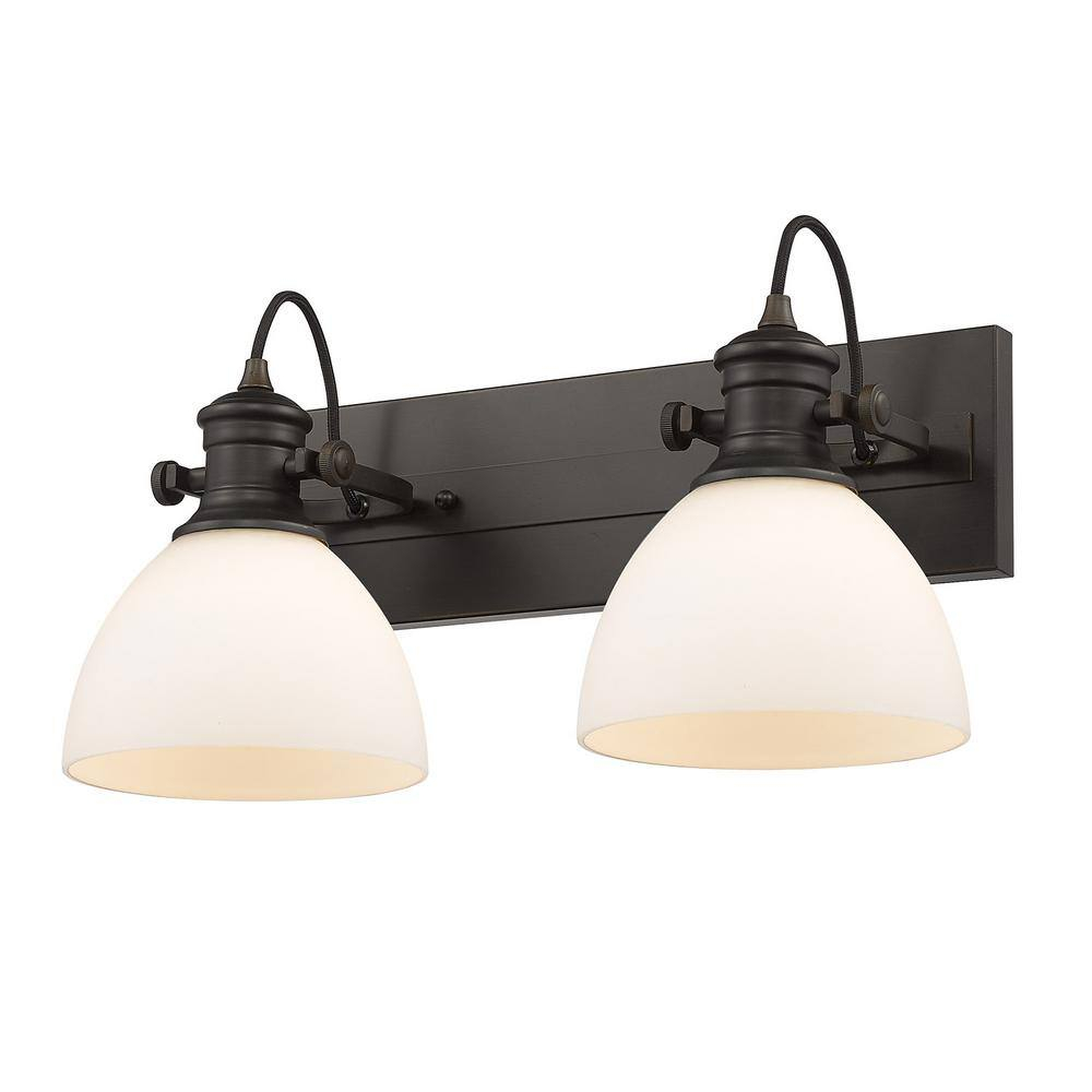 Hines 18" Transitional Brown Semi-Flush Mount Light with Opal Glass
